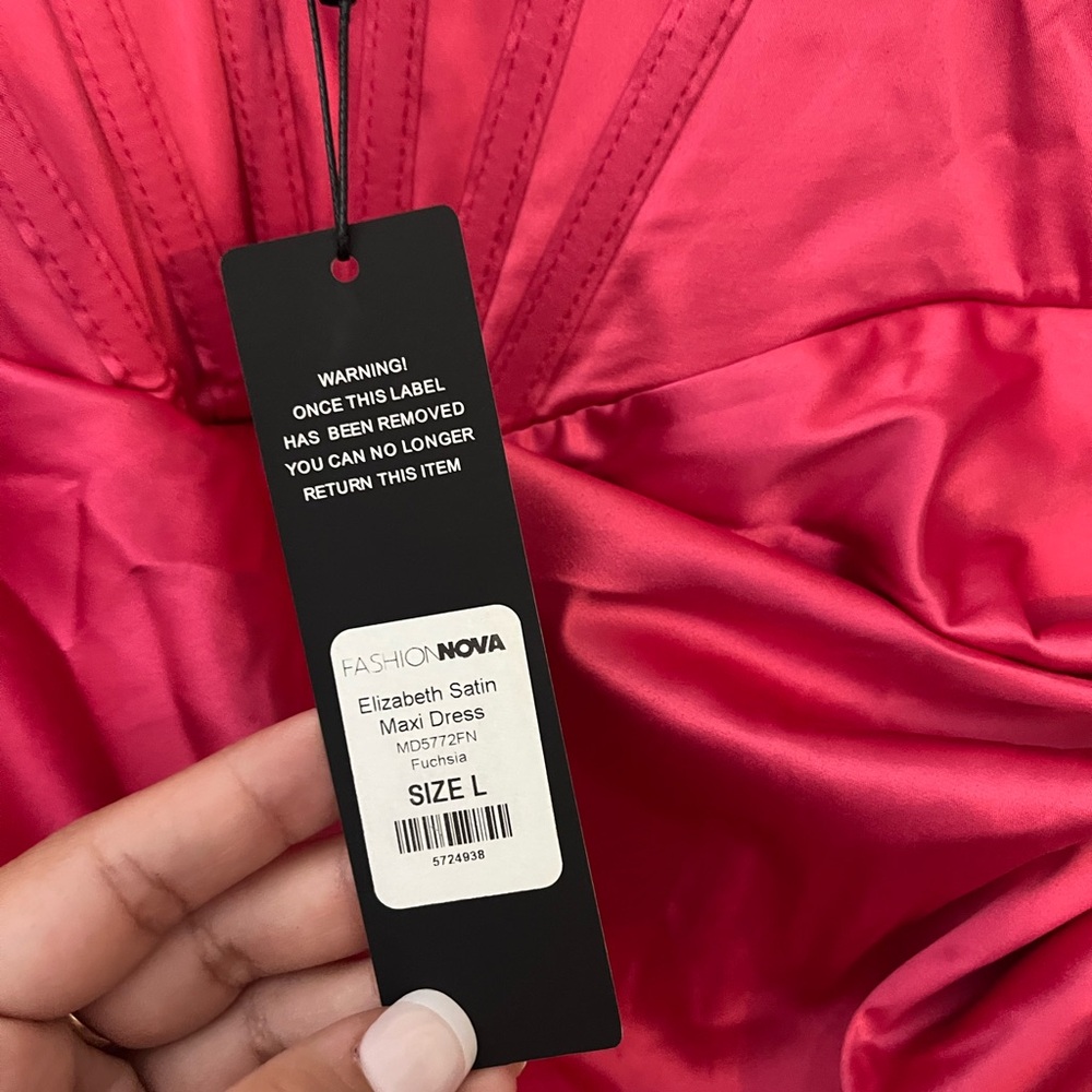 Fashion Nova Fuchsia Satin Gown